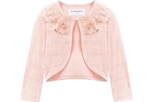 Mud Kingdom Kleine Mädchen Strickjacke Shrug Öse Langarm Spitze