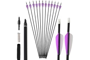 SHARROW 6/12/24 PCS 32 Pollici Frecce di Carbonio Spine 500 Tiro con L'Arco Frecce in Carbonio Misto Frecce di Caccia ad Frecce per Arco Ricurvo e Arco Compound Arco Composto