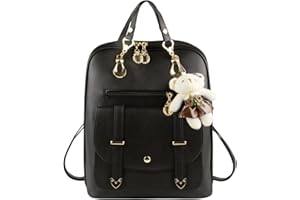 Syrads Donne Zaino Borse Ragazze Carino Borse a Tracolla Viaggio Borsa Messenger Zaino,Nero