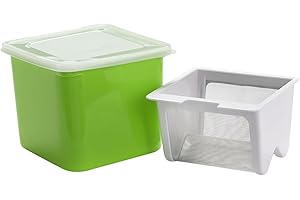 Cuisipro Frischkäsebereiter | Grün | 750 ml | Käse selber machen Set zur natürlichen Herstellung von cremigem Frischkäse, Dips, Brotaufstrichen oder Quark | Patentiertes Sieb aus Edelstahl