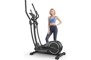 ‎COWMEW Cowmew Ellipsentrainer für Zuhause, Ultraleiser Magnetischer Crosstrainer mit 16 Widerstandsstufen, 8 kg Schwungrad, 42 cm Schrittlänge, Belastbarkeit 150 kg, Pulssensor, LCD-Monitor