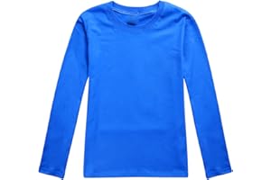 GENERISCH Maglietta a maniche lunghe, traspirante, morbida, comoda, per bambini, tinta unita, stampa divertente, casual, basic