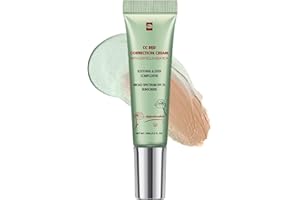 GUOUURR 【Green Colour Corrector CC Cream with Anti-Redness Concealer】Lightweight Face Primer to Neutralise Redness & Even Skin Tone, Vegan & Cruelty-Free Formula (15ml)