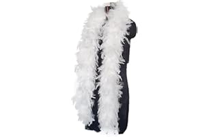 KGDUYC Boa Bianco Deluxe - 1 PCS sciarpa di piume, accessorio, Boa Piume,Lunghezza Circa 120 cm, Accessorio per Costumi, Charleston, Anni 20, Flapper, Carnevale, Festa a Tema