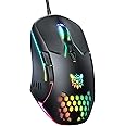 ONIKUMA GAMING Mouse, Wired PC Entry Level Mouse with RGB Backlit and Adjustable DPI, Ergonomic Office Laptop Mouse, Computer Gamer Mouse with 7 Responsive Buttons for Windows/Mac/Linux/Chrome