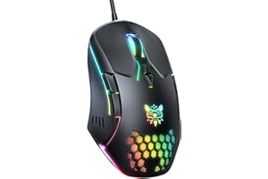 ONIKUMA GAMING Wired PC Gaming Mouse: High Precision Sensor,RGB Backlit, Adjustable DPI, 7 Buttons Programmable,Ergonomic mice for Office & Gaming on Windows/Mac/Linux/Chrome