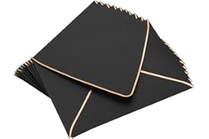 IBLUELOVER 5x7" Quality C6 A6 Invitations Envelopes Gold Edge for Business Party Wedding Greeting Cards Holiday Triangle Self Seal Wallet 100gsm 10 Pcs