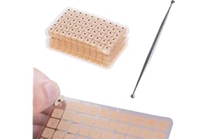 SEGMINISMART Acupuncture Ear Press Seeds,Acupuncture Vaccaria Ear Seeds,Ear Beads Pellets Seeds,Acupressure Pen,Massage Pen,Acupressure Ear Beads Acupoint Massage Tool, 600pc+1pc, Yellow