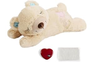 PET PRIME Pet Plush Bear Toy with Heartbeat & Warmer Bag - Dog & Puppy Behavior Aid - Updated