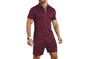 KUYIGO Men's Summer Polo Shirt & Shorts 2-Piece Set Tracksuit Clothing Fashion Casual Loungewear Sets