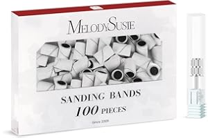 MelodySusie Sanding Bands for Nail Drill Mandrel Bits, 100Pcs 240 Extreme Fine Grit Nail File Sanding Bands for Polishing and Shaping Acrylic Nails Gel Manicures Pedicure, Zebra