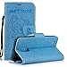 Produktbild LG K10 (2017) Hülle, SpiritSun Ledertasche Schutzhülle für LG K10 (2017) Folio PU Leder Tasche Case Cover Bookstyle mit Standfunktion und Kredit Kartenfächer (Bär, Blau)