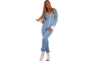 Crazy Age Basic Jumpsuits Ganzkörperanzug Einteiler One Piece Schlafanzug Overall Damen Jumpsuit Kuschelig und warm