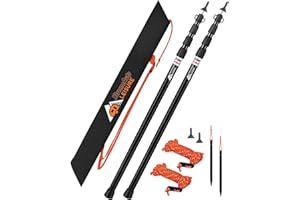 Xtremeauto Adjustable Tent Poles – Telescoping Aluminum Poles for Tarp, Canopy, Awning, Camping Shelter – Lightweight & Rustproof – 90cm to 230cm