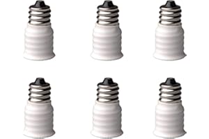 SMARTDEALSPRO Superdealspro Lot de 6 adaptateurs pour ampoules LED de culot E12 vers E14 de qualité supérieure, blanc