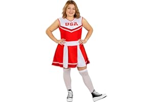 Funidelia Disfraz de animadora para mujer, Cheerleader, Fútbol Americano, Traje para adultos para fiestas, Carnaval y Halloween - Talla XL