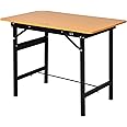 HOMCOM 100 cm Foldable Garage Work Bench, Craft Table MDF Workstation, Heavy-duty Steel Frame with Ruler, Protractor