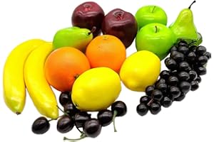 Aisamco 21 Stück künstliche Früchte Sortiert gefälschte Früchte lebensechte realistische Früchte für die Innenküche Restaurantdekoration