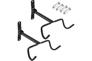 JOIKIT 2 PCS Bike Wall Mount Hook, Wall Mounted Bike Rack, Foldable Bicycle Hanger Space Saving Bike Storage Bracket with Foam Padded for MTB, Road Bike, Black