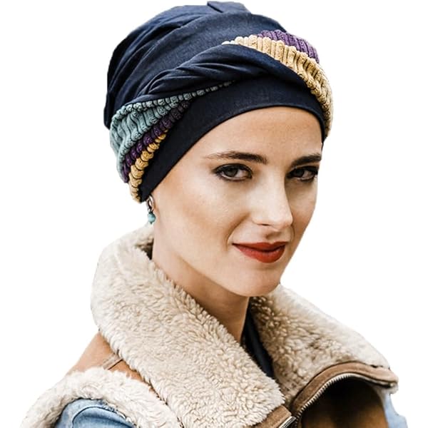 Bandeau Pour Chimiothérapie En Coton Noir - Libellule