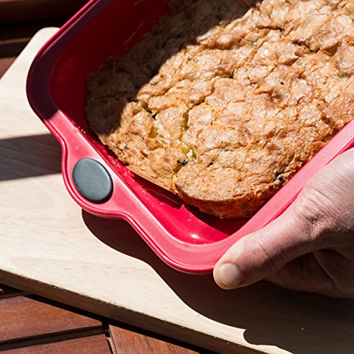 Levivo Silikon Kuchen-Backform / Silikon-Kuchenform 26 x 20 cm, Rot - 3