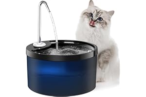 Dittybuy Cat Water Fountain for Drinking - 3.2 L Super Quiet Cat Fountain with 2 Filters, Cat Water Fountain for Multiple Pets, Super Silent | Deep Purification | Built-In Led Light (Cat Foutain)