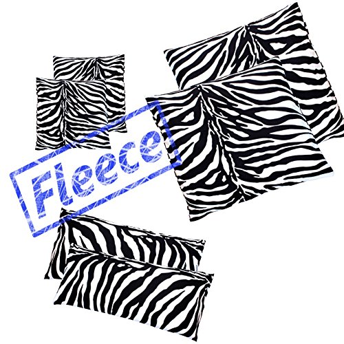 2x Pack ZEBRA Microfaser Thermo Fleece Kissenbezug Kissenhülle 80x80 40x80 40x40, Größe:2x 40x80 cm Kissen