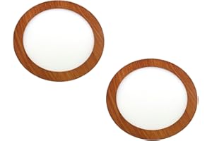Jandei - Downlight led 18W=140W luz Blanca Fría 6000K redondo empotrar acabado madera, 1440 lúmenes para salón, cocina, tienda, negocio, oficina (2 UNIDADES)