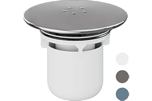HNNHOME Shower Drain Cover Replacement, Chrome Shower Trap Cover, Removable Top Fitting Cap Parts, 90mm/115mm Shower Plughole Cover, Fast Flow Shower Tray Waste (White)