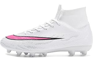 BINBINNIAO Football Boots Unisex High Top Spike Soccer Shoes Outdoor FG/AG Trainers Cleats Teenager Professional Competition Athletics Sneakers Non-Slip