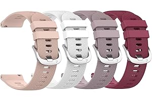 Yoktburu Armband Kompatibel mit Garmin Forerunner 255S/vivoactive 4S/vivomove 3S/Venu 2S, 18mm Einstellbar Silikon Armbänder Ersatzarmband für Damen Herren