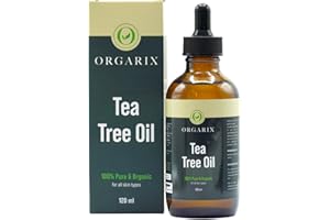 ORGARIX Tea Tree Oil – 120ml – for Skin and Acne – Pure Therapeutic Grade Tea Tree Essential Oil for Aromatherapy – Anti-Fungal & Antiseptic Oil for Nail Fungus & Piercing