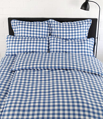 Satinbettwäsche 135×200 cm 100% Baumwolle Design „Quadrum Blue“ verschiedene Größen (135×200 cm) - 3