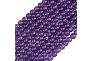 GEM-INSIDE CREATE YOUR OWN FASHION Sweet & Happy Girl's Store 4 mm Round Gemstone Amethyst Beads Strand 15 Inch Jewellery Making Beads