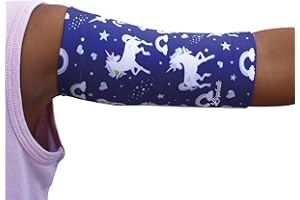 Linphelle Children's Microfibre Catheter Coverpicc, Banda Cubre Catéter de Brazo Transpirable y de Diseño para Niños, Ideal para PICCs y Glucómetros, Dibujo Unicornio