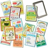 JANEYO - 33 Baby Meilenstein Karten fürs erste Lebensjahr - Ideal als Geschenk zur Geburt oder Schwangerschaft - Meilensteinkarten Baby Cards für Jungen & Mädchen - Deutsch (kleines Set)