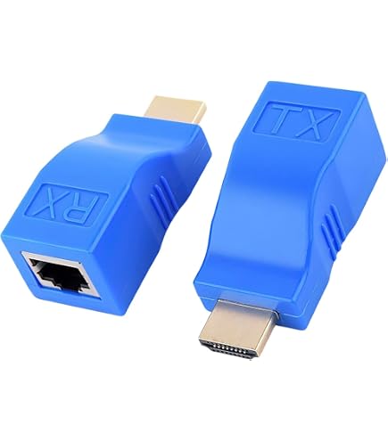 Kit Adaptateur HDMI Vers RJ45 - Extension Jusqu'à 30 M Via Câble Réseau Cat5e/Cat6, Plug & Play, Noir - 12