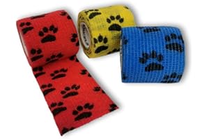LisaCare Verband selbstklebend 5cm x 4,5m - Pflaster für Hunde - Haftbandage selbstklebend -Samsung Galaxy Y S5360 Hardcase Aztec 9 - Pflaster Tiere - 3er-Set mit Pfoten Motiv