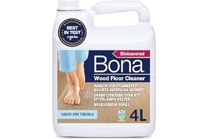 Bona Rengöringsmedel för Trägolv, Refill 4 L | För parkett lackade och hårdvaxade trägolv, Refill till spraymopp och flaska, Snabbtorkande och ränderfri, Doftfri
