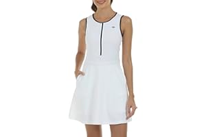 JINSHI Damen Tennis Kleider mit Shorts Ärmellos Golf Fitness Trainingskleider Freizeit Sport-Kleider mit Taschen