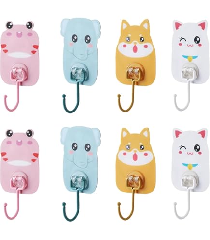 4 Ganci Adesivi A Forma Di Gatto - Gancio Muro Per Asciugamani, Cappotti, Chiavi (Tipo B) - Foto 3