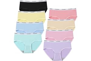 HORNICE Girls Knickers Soft Seamless Underwear High Elastic Briefs Kids Fashionable Pants Comfortable & Breathable Underpants Suitable for 8-18 years, School, Everyday