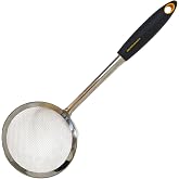 Fackelmann Soft Mesh Skimmer, Stainless Steel and Polypropylene Handle with Soft Touch, Non-Slip and Ergonomic, Suitable for