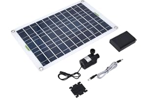 Cryfokt Kit de Bomba de Agua Solar, Panel de 12 V 50 W, 800 L/h, Kit de Bomba de Fuente Solar, Bomba Sumergible, Fuente de Estanque, Fuente de Agua con Energía Solar, Fuente Solar de CC de bajo Ruido