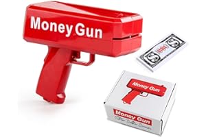OBEST Cash Pistol,Giocattolo Pistola per Soldi,Money Gun,100 Banconote False Incluse,Money Launching Pistol,Adatto per Feste,Matrimoni