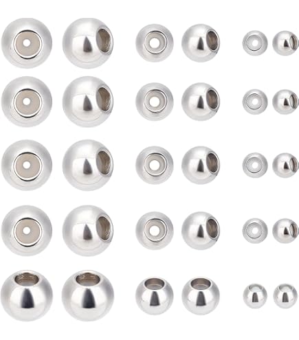 20 Perline Con Tappo In Gomma - Placcate Oro 18K Per Bracciali E Collane Fai Da Te - Foto 8