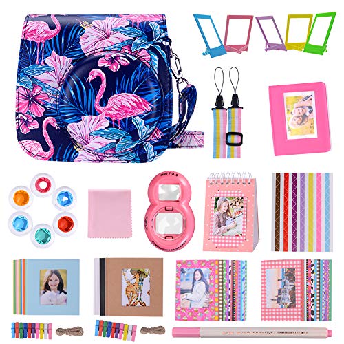 Goocor 15 in 1 Instax Mini 9 Kamera Zubehör Set für Fujifilm Instax Mini 9 / Mini 8 / Mini 8+ Kamera, inklusive Mini 9 Case,sechs Farbfilter, Selfie Objektiv, Aufkleber, ETC (Schwarze Flamingos 2) Goocor 15 in 1 Instax Mini 9 Kamera Zubehör Set für Fujifilm Instax Mini 9 / Mini 8 / Mini 8+ Kamera, inklusive Mini 9 Case,sechs Farbfilter, Selfie Objektiv, Aufkleber, ETC (Schwarze Flamingos 2)