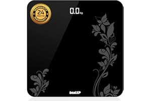 beatXP Gravity Flora Digital Weight Machine For Body Weight with Thick Tempered Glass, Best Bathroom Weighing Scale with LCD 