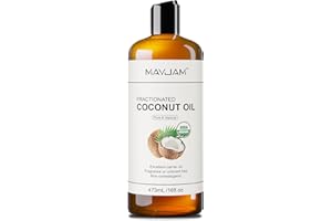MAYJAM Organic Coconut Oil 473ML, Handcraft Fractionated Coconut Oil, Pure Natural DIY Beauty Recipes, pure coconut oil for Skin and Hair Treatments