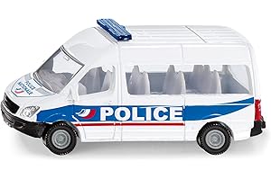 siku 0806001, Fourgon de Police France, Voiture jouet, métal/plastique, bleu/blanc, Attelage de remorque